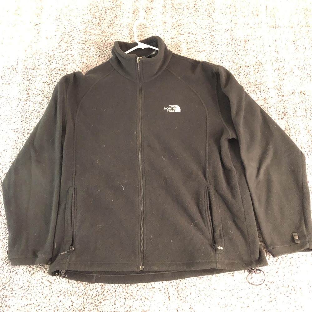 The North Face Jacket Mens XL Black Fleece Full Zip Pockets Outdoor Hiking